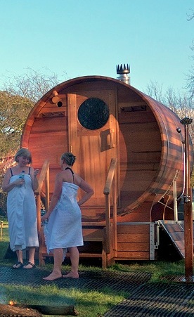 luxurious wooden sauna for festivals 