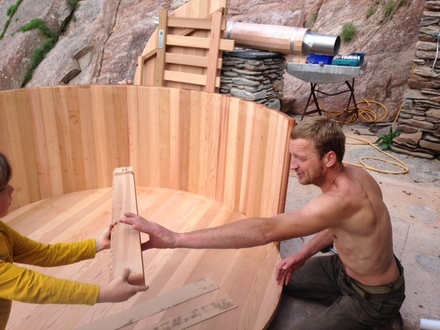 Hot tub for a Beach Hut, Devon, June 2014